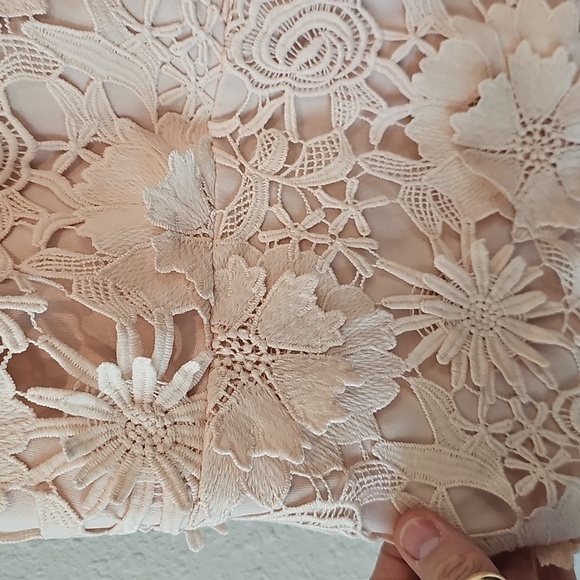 Lulu's Steal Your Heart Cream Crochet Lace Mini Dress - Picture 4 of 5